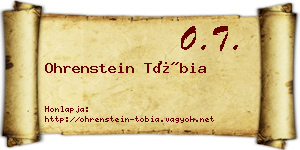 Ohrenstein Tóbia névjegykártya